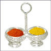 Silver Haldi & Kumkum Stand - p02076 - Click here to View more details about this Product
